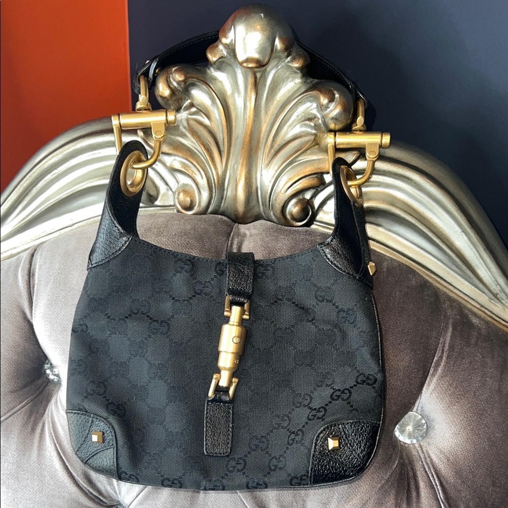 🤩 PRISTINE VINTAGE GUCCI JACKIE • ARCHIVAL MONOGRAM PISTON HOBO 🤩